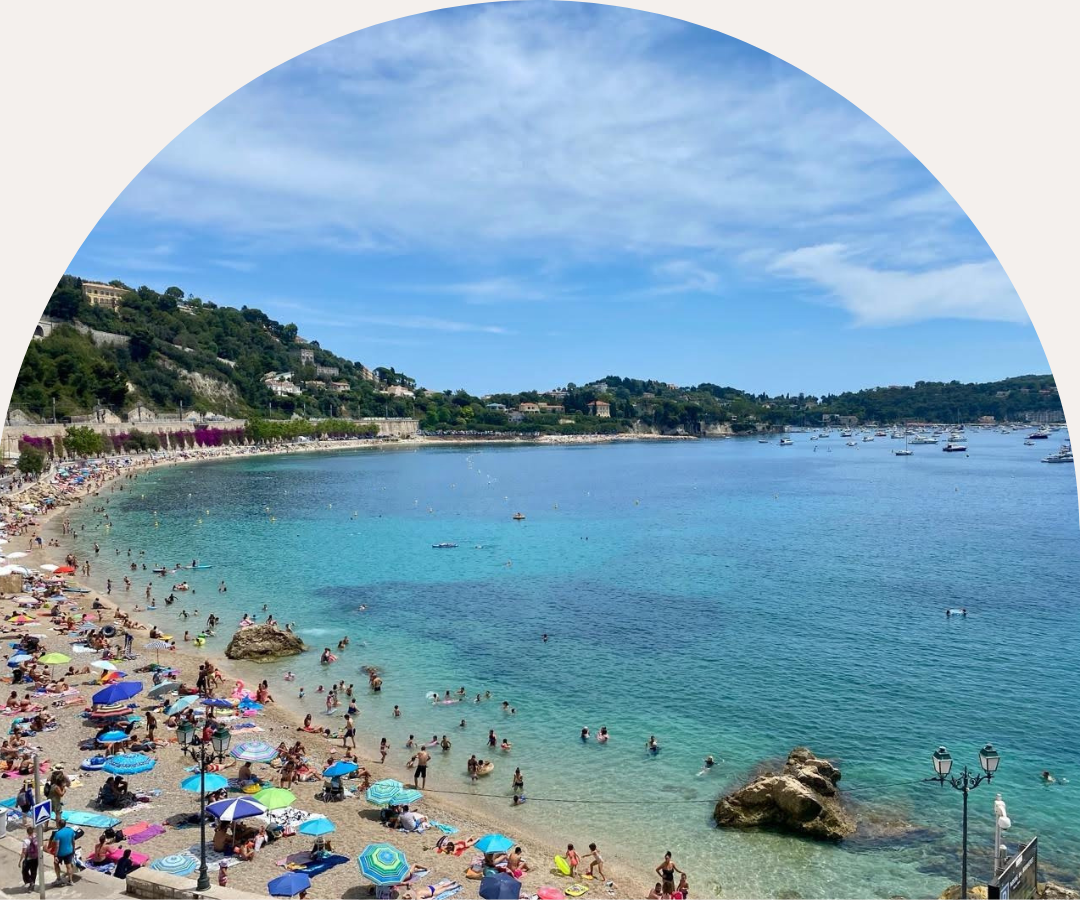 Beachgoers at the French Riviera